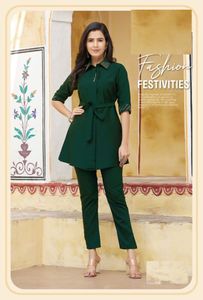 Pantalon en tissu de soie avec ceinture, pantalon Kurta moderne, tenue occidentale, belle couleur, tenue de bureau - Product Image 4