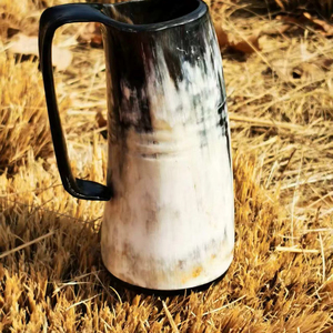 Authentic Eco-Friendly Viking Horn <b>Mug</b> Handmade Buffalo Horn Food Grade Medieval Style Religious Feng Shui Animal Beer <b>Mug</b> - Product Image 1