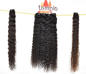 Cabello de color natural, paquete virgen indio, máquina de ondas profundas, procesamiento de trama doble, sin cutícula alineada, extensiones de cabello humano crudo - Product Image 3