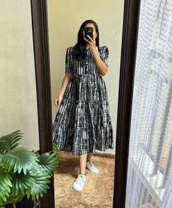 Vestido acampanado de algodón de talla grande personalizable para mujer, vestido formal holgado para iglesia para verano, carrera personalizable de talla grande para mujer - Product Image 1