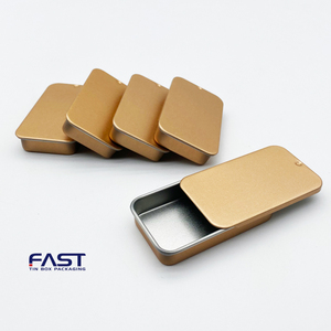 Hộp Đựng Đồ Bằng Nhôm Logo Tùy Chỉnh Hộp Đựng Đồ Nhỏ Quà Tặng Đẹp Hộp Thiếc Thiếc Kim Loại Hình Chữ Nhật Màu Vàng Có Nắp Trượt - Product Image 2