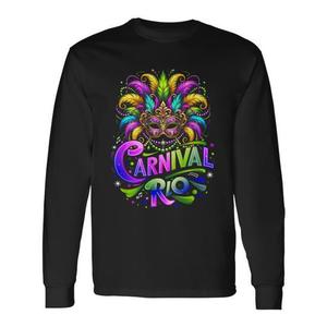 Camiseta de Manga Larga para el Festival de Mardi Gras, Disfraz de Carnaval Inspirado en Río de Janeiro, Brasil, Camiseta Promocional de Recuerdo - Product Image 1