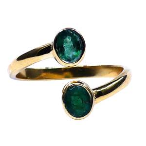 Anillo Esmeralda chapado en oro de Plata de Ley 925 - Product Image 3