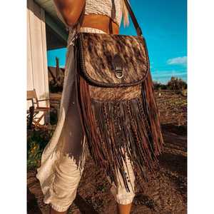 Sac à bandoulière en cuir de vache tacheté GangesGrain pour femme 0,0g - Product Image 2