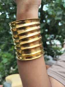 Par de pulseras de latón marroquí Vintage, joyería étnica tribal Bohemia hecha a mano, artesanías únicas de Marruecos - Product Image 3