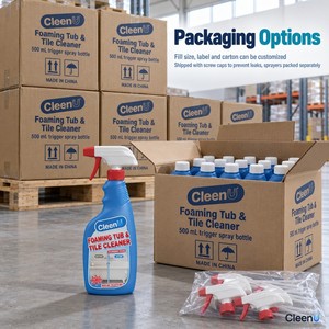 Bathtub <b>Cleaner</b> Foam Spray 500ml Foaming <b>Bathroom</b> <b>Cleaner</b> Tub and <b>Tile</b> Soap Scum Remover for Acrylic Tubs Shower Glass OEM - Product Image 5
