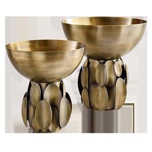Bol décoratif en laiton et aluminium fait main et personnalisé, finition premium, bols de service pour hôtel, décoration de la maison et de la table - Product Image 5