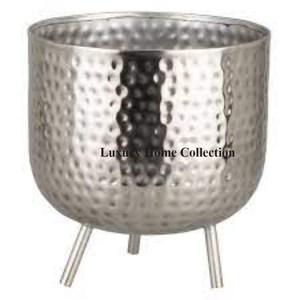 Macetas y jardineras de tres patas de lujo de mesa y suelo de forma redonda pulida Brillante De plata fundida de aluminio de proveedor indio - Product Image 4
