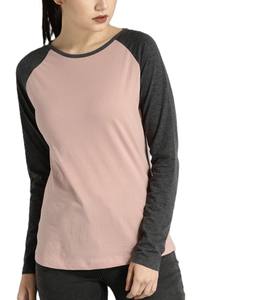 Camiseta de mujer perfecta para entrenamientos y trajes de verano aireados, ropa informal cómoda ligera de manga larga de dos colores con cuello redondo - Product Image 1