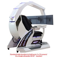 Chaise de jeu IMPERATOR GM-520 GIMI, chaise de travail inclinable à gravité zéro, compatible avec un support inclinable pour trois moniteurs FIVE, VR