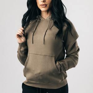 Sudadera de invierno larga de talla grande para mujer a la moda con capucha transpirable Sudadera con capucha ajustada Servicios OEM Patrón de estampado de logotipo frontal - Product Image 1