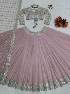 RADHE EXPORTS Micro taille intérieure séquencée moderne jusqu'à 44 Lehengha Chinon Work Thread Quick Dry Party/Casual Wear-Lehenga Choli - Product Image 2