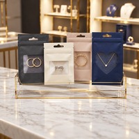 Pochette plate à fermeture éclair métallisée imprimée sur mesure, scellée sur trois côtés, pour les propriétaires de marques OEM et l'emballage en gros de marques privées