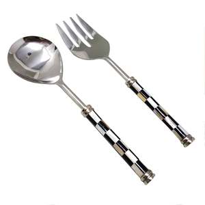 Ensemble de serveurs à salade 76 pièces de haute qualité taille et couleur personnalisées outils à salade métalliques en bois de résine faits à la main d'Inde - Product Image 5