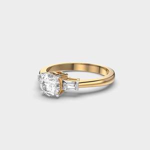 Anillo de Compromiso de Oro Sólido de 14K con Tres Piedras, Diamante Cultivado en Laboratorio de 2.0 Quilates, Claridad VVS, Anillo de Boda Romántico, Joyería Fina para Mujer - Product Image 2