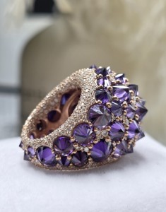 Luxury VVS Moissanite Diamond Sparkling Iced Out 925 Sterling Silver Rhodium Plated women's Party Wear <b>Statement</b> <b>Ring</b> - Product Image 6