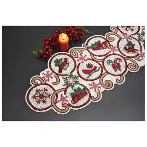 Incalculable Worth Beaded <b>Runner</b> Unique Table Placemat Floral Design for Food <b>Bar</b> Wedding Design Embroidered Dinning Table Decor - Product Image 5