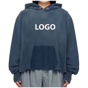 100% Cotton <b>Oversize</b> Blank <b>Vintage</b> Distressed Acid Wash Hoodie & <b>Sweatshirt</b> Casual Stone Wash Hoodies Men - Product Image 3