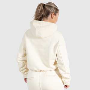 Top corto de nuevo diseño para mujer, sudaderas con capucha de marca de Color sólido, jersey en blanco, temporada de invierno de talla grande con cuello con capucha - Product Image 2