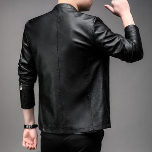 Streetwear personnalisé jusqu'à vestes applique broderie patch zip up veste en cuir moto luxe véritable veste en cuir véritable hommes - Product Image 6