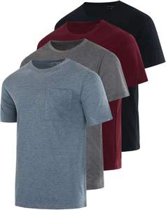 Camiseta Esencial para Hombre, Mezcla Cómoda, Bolsillo, Tejido Suave, Corte Regular, Transpirable, Fresca, Movimiento Fácil, Estructura Resistente, Ligera, Diaria, Elegante - Product Image 5