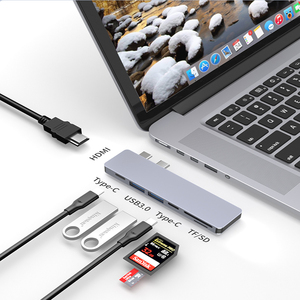 듀얼 C 7 in 1 USB 3.0 HDMI 타입 C SD TF 카드 USB 도킹 스테이션 - Product Image 5