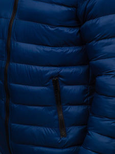 Chaqueta acolchada de invierno informal para exteriores para hombre, chaqueta acolchada transpirable con capucha de talla grande y cierre de cremallera, chaqueta de invierno - Product Image 4