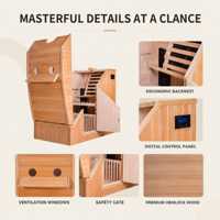 Sauna infrarouge intérieur inclinable Ploutara, dimensions personnalisées, espaces irréguliers, projet hôtelier et spa, chauffage en 15 min