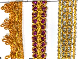 Hot Bán Ricrec Phụ Kiện Quần Áo Cho Phụ Nữ Vàng Lurex Bện Ren <span class=keywords><strong>Gimp</strong></span> Biên Giới Thêu Kỹ Thuật Hạt Tua Cho Giày - Product Image 3