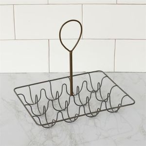 Estantes de huevos de hierro forjado a mano de hermoso diseño para almacenamiento de encimera de cocina y soporte de exhibición de estilo rústico de granja - Product Image 3