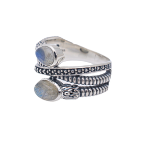 Déclaration à la mode 925 argent dames bague dames doigt promesse Labradorite bijoux pierres précieuses en vrac lunette réglage incrustation pour les femmes - Product Image 3