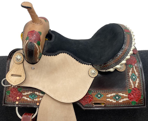 Selle de cheval en cuir occidental de meilleure qualité Portable 00% selle occidentale de course de chevaux en cuir de vache avec conception personnalisée - Product Image 2