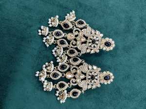 Ethnic Fusion Statement Indian Jewelry Small Gold Plated Alloy Jhumki <b>Earrings</b> Zircon Bell Shape for Weddings Fashion <b>Dangle</b> - Product Image 2