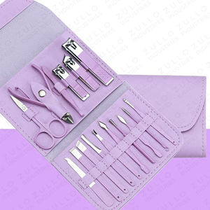 Wholesale 16 Piece Stainless Steel Manicure <b>Pedicure</b> Kit Custom Logo Nail Care <b>Set</b> with Cuticle Scissors OEM Private Label - Product Image 6