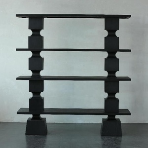 MRS WOODS legno riciclato libreria nera di alta qualità Design moderno vetrina per soggiorno - Product Image 1