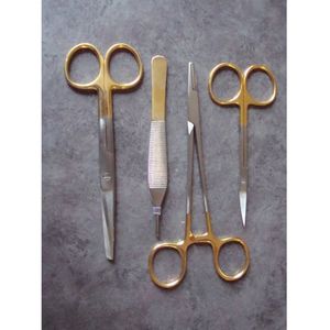 Juego de bandejas de sutura de laceración Manual de 4 Uds., Kit de instrumentos de cierre de heridas de cirugía menor de acero inoxidable, sutura de emergencia reutilizable - Product Image 1