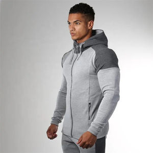 Vente en gros Sweat à capuche de gymnastique d'hiver pour hommes OEM Vêtements de sport en polaire à fermeture éclair avec couleurs et logos personnalisés - Product Image 4
