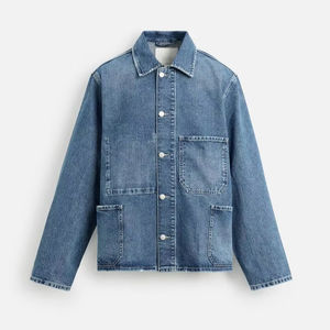 Vente en gros Veste en jean personnalisée pour hommes et femmes Style streetwear vintage avec Y2K Toucher décontracté avec poches Polyester/coton - Product Image 1