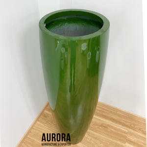 Grand pot de fleurs d'intérieur en fibre de verre, léger, durable, écologique, pour la maison, les jardins, les centres de villégiature et les espaces commerciaux - Product Image 3