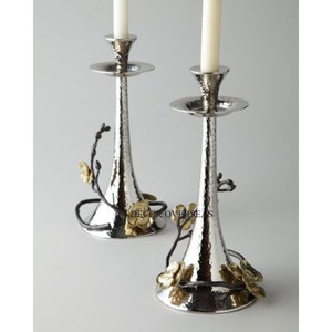 Dernier modèle Arrivée Base en métal plaqué or de haute qualité et dessus avec forme ronde Verre clair Bougeoirs design uniques - Product Image 5