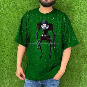 Camisetas de algodón de alta calidad para hombres, camisetas personalizadas de piedra del Rin, camisetas de verano para exteriores, camisetas de moda para hombres con Color negro - Product Image 1