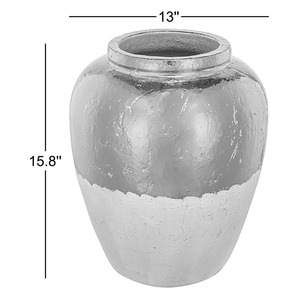 Jarrón con forma de maceta de estilo vintage, jarrón de diseñador moderno, acento elegante, perfecto para sala de estar, dormitorio o pasillo de la India - Product Image 5