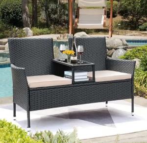Nuevo diseño de Banco de mimbre 175X66X73Cm sofá conjunto muebles silla Benchlove diseño personalizado muebles de mimbre hechos en Vietnam - Product Image 3