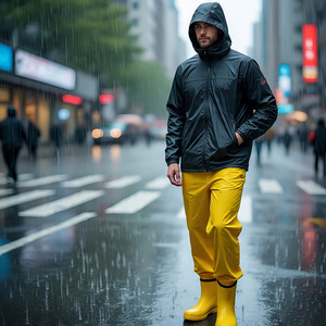 <b>Hiking</b> Rain Windbreaker Tracksuit Men 100% Nylon Mountain <b>Jacket</b> Pant Two Piece Set High Quality Wind Breaker Suit Men's - Product Image 4