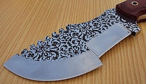 Couteau Tracker avec acier inoxydable avec gravure sur lame manche en feuille de jute micarta et tuyaux en laiton avec un beau raccord. - Product Image 4