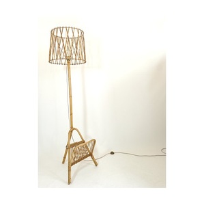 Lámpara de Escritorio con Pantalla de Ratán Estilo Rústico, Diseño Personalizado, Luz Blanca Cálida de 2700K, Decoración Tejida Creativa, Gran Venta - Product Image 1