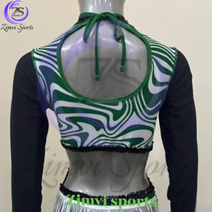 Justaucorps de majorette de qualité supérieure, élégant et confortable, avec logo personnalisé et manches longues, prix de gros par Zimvi Sports - Product Image 4