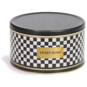 กระป๋องโลหะกลมขนาด215x120มม. พร้อมฝาสลิปความจุ4.1L เส้นสีดำและสีขาว - Product Image 1