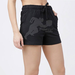 Nuevos estilos 2025, pantalones cortos de algodón con logotipo personalizado para mujer con bolsillos, pantalones cortos de verano holgados suaves de Color sólido para mujer - Product Image 2