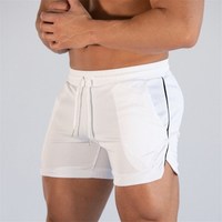 Shorts décontractés pour hommes en maille respirante, polyester, taille élastique, grande taille, pantalon de survêtement, logo imprimé, style motard, pantalon cargo, couleur unie